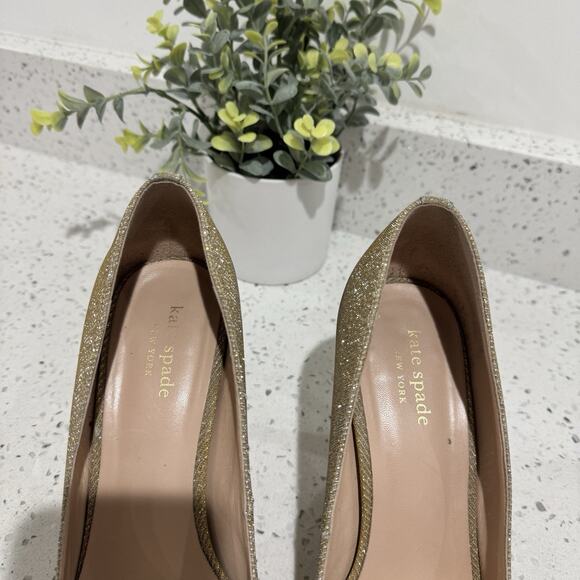 Kate Spade Valerie Gold Glitter Pumps Size 8.5 CV - Picture 3 of 5